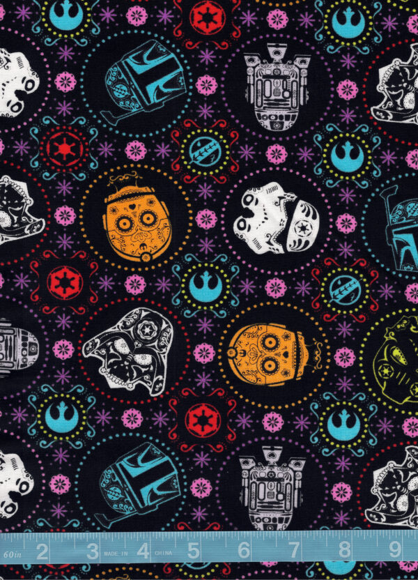 Star Wars Sugar Skull Characters Quilt Cotton Fabric By The yard merchletfull