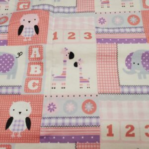 Baby Girl Block Flannel Fabric