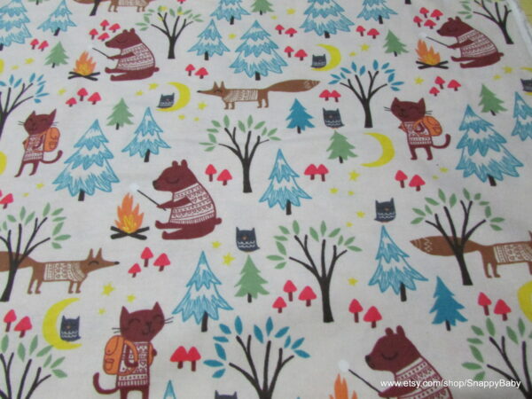 Camping Animals Flannel Fabric